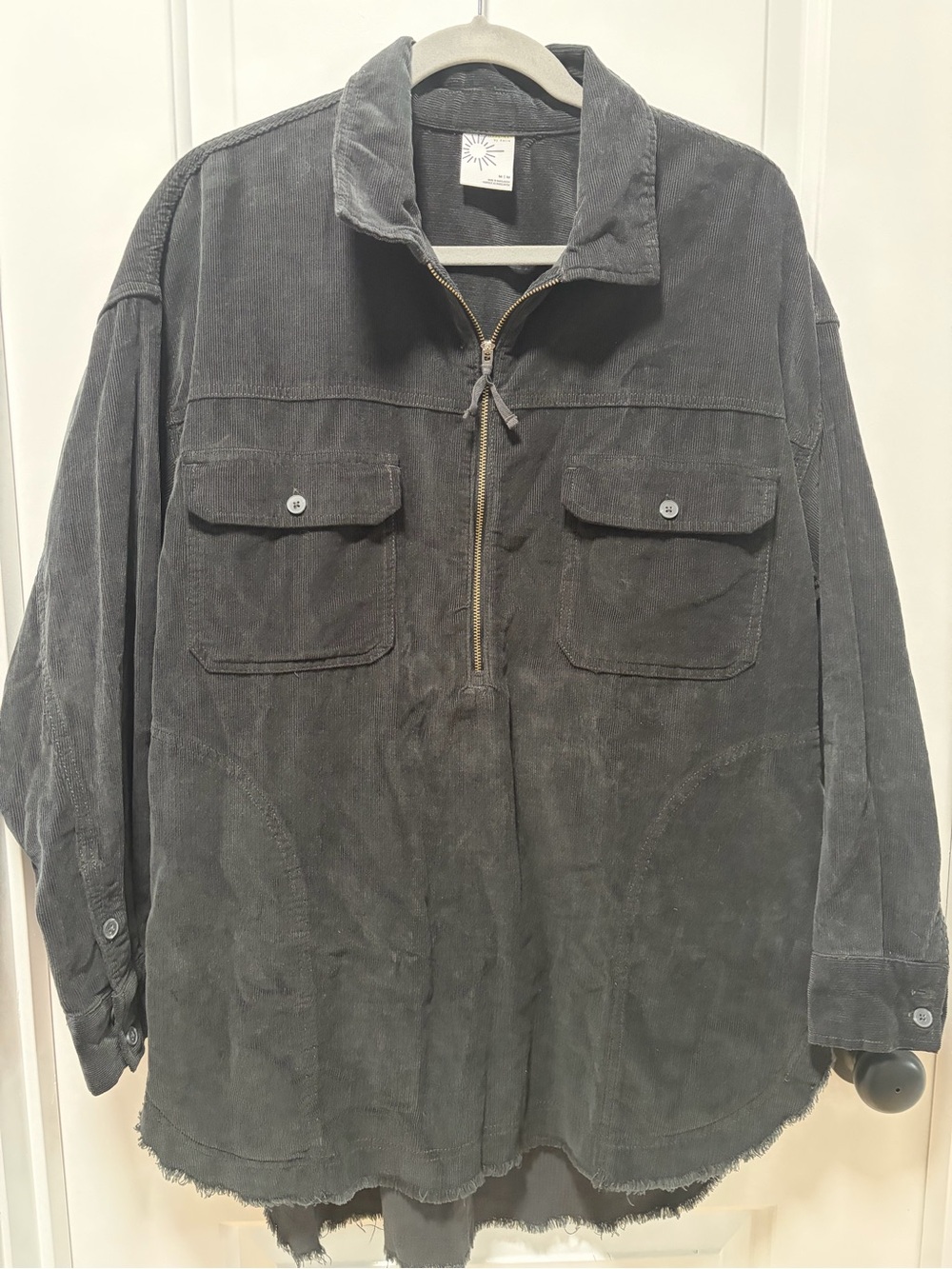 Offline by Aerie size Medium Corduroy 1/4 Zip Oversized Pullover Shacket Top